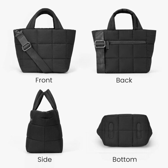 Chic Mini Puffer Tote Bag - Spacious Lightweight Purse for Daily Essentials - Picture 5 of 7